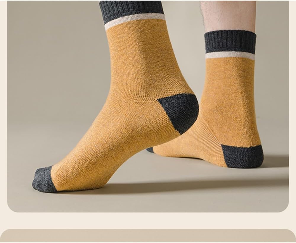 Calze Sportive Calzini Ispessiti Calzini Lunghi in Puro Cotone 5 Paia di Calzini Sportivi da Uomo Calzini Traspiranti Antiscivolo a metà Polpaccio Calzini Comodi vestibilità Comoda