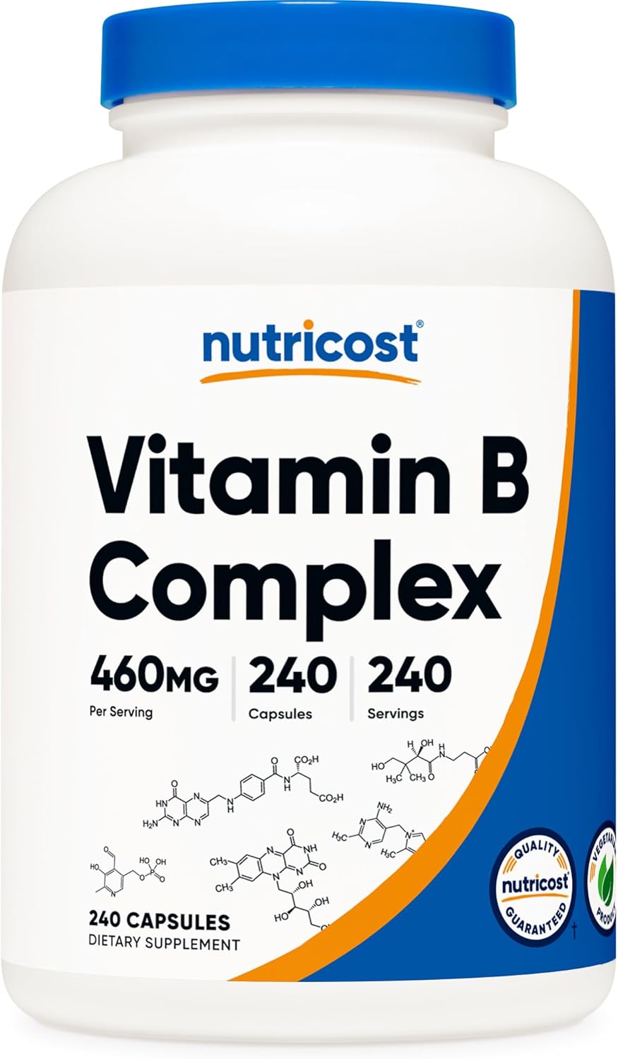 Nutricost High Potency Vitamin B Complex 460mg, 240 Capsules with Vitamin C