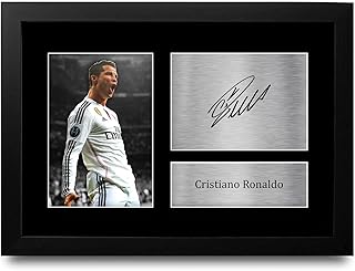 Comprar HWC Trading FR A4 Cristiano Ronaldo Real Madrid Regalos Impresos Imagen De Autógrafo Firmado Para Los Aficionados Al Fútbol Y Partidarios - A4 Enmarcado