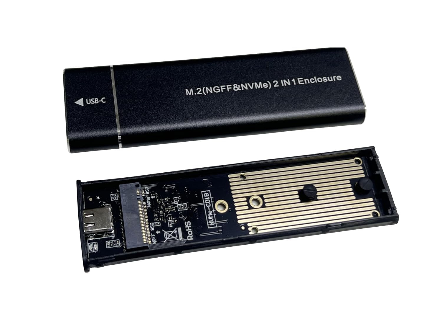 AOOMI NVMe M.2 SSD to USB 3.1 Gen 2 External Enclosure, Black | with 10 GBPs Data Transfer Speed Only for NVMe PCI-E M.2, Portable Hard Disk Case (Black)-picture-22