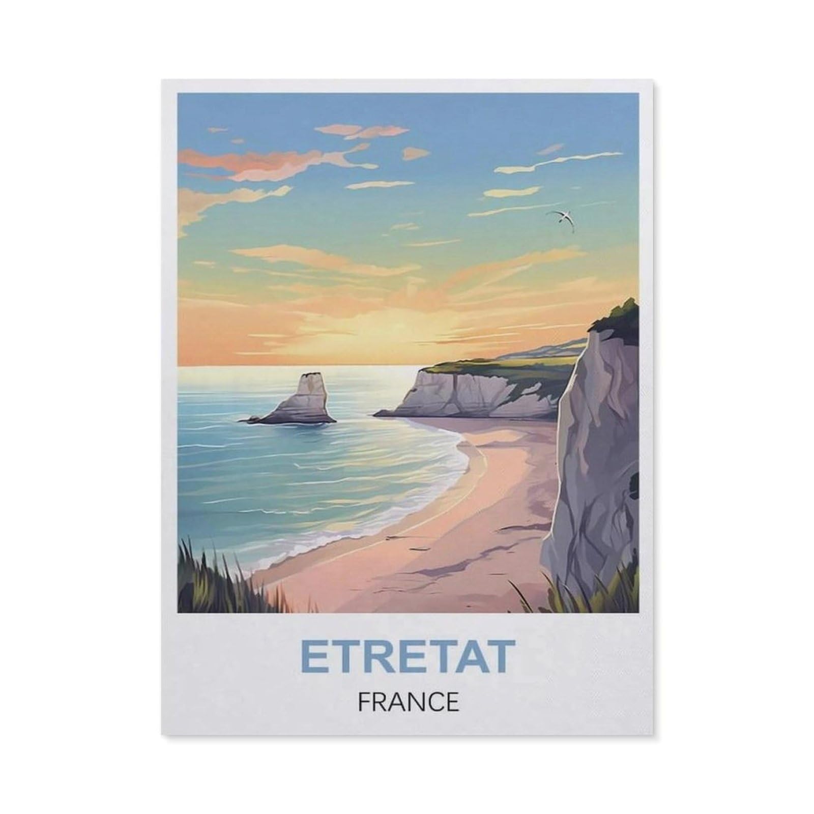 Vintage Art Metal Signs Funny Sign，Etretat France(30x40cm）