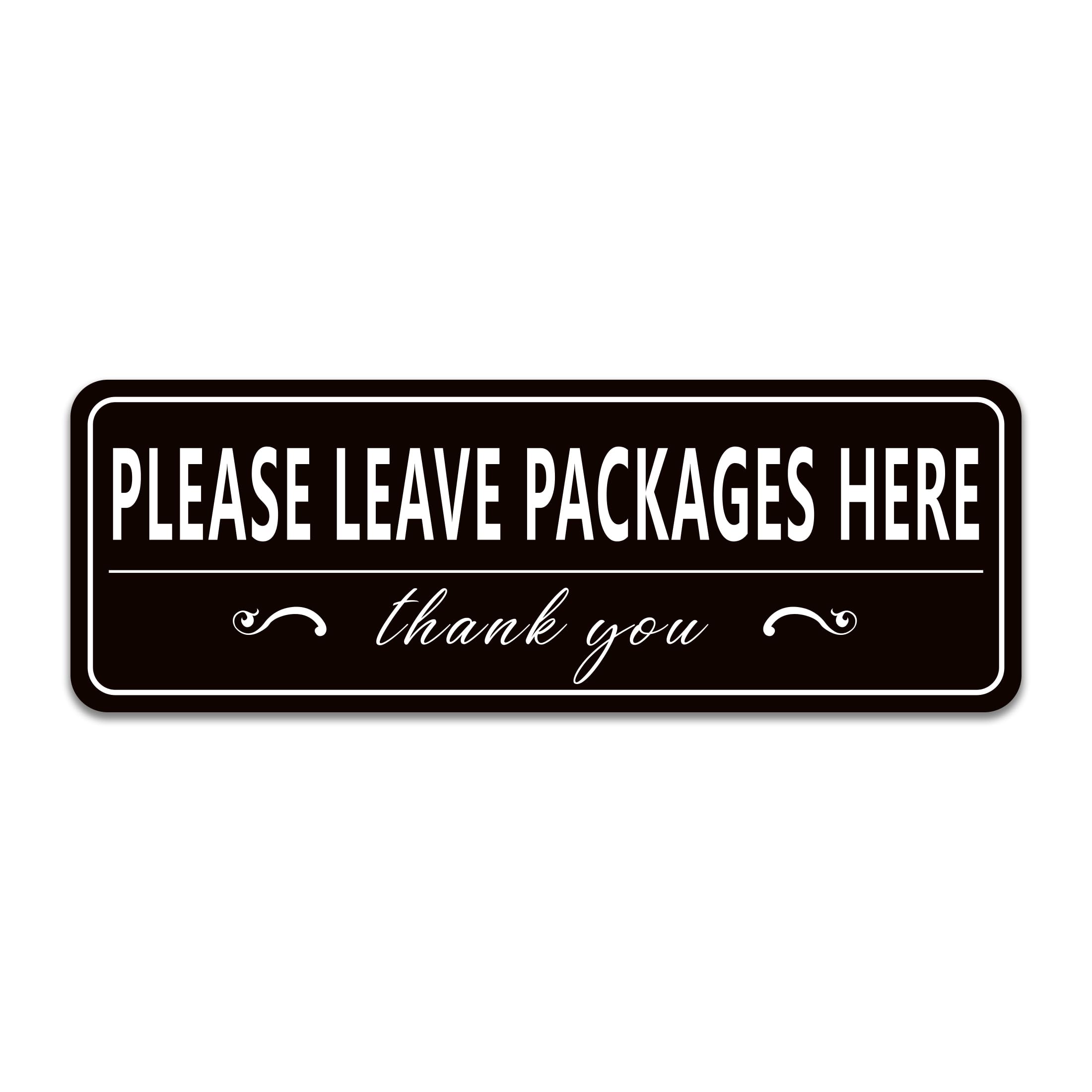 Please Leave Packages and Deliveries Here Sign Sticker，Self-Adhesive Waterproof Vinyl Delivery Signs for Packages, Place Packages Here Sign for Home，Office，Shop，Box, Door（10" x 3.5"）