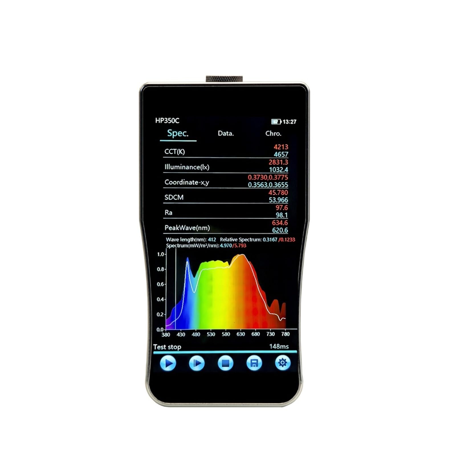 Colorimeters, HP350C Economical Handheld XRF Analyzer CCT LED Light Meter CRI Lux Spectrometer