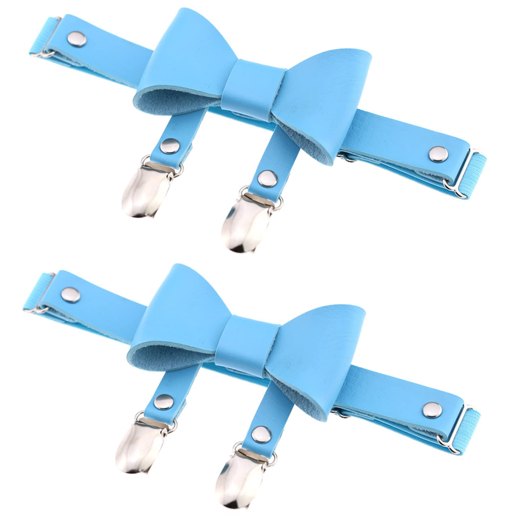 YunPeng Women's Butterfly Knot Garter Belt Adjustable Punk Gothic Leg Harness Garters Elastic Thigh Ring Garter 2PCS: Blue