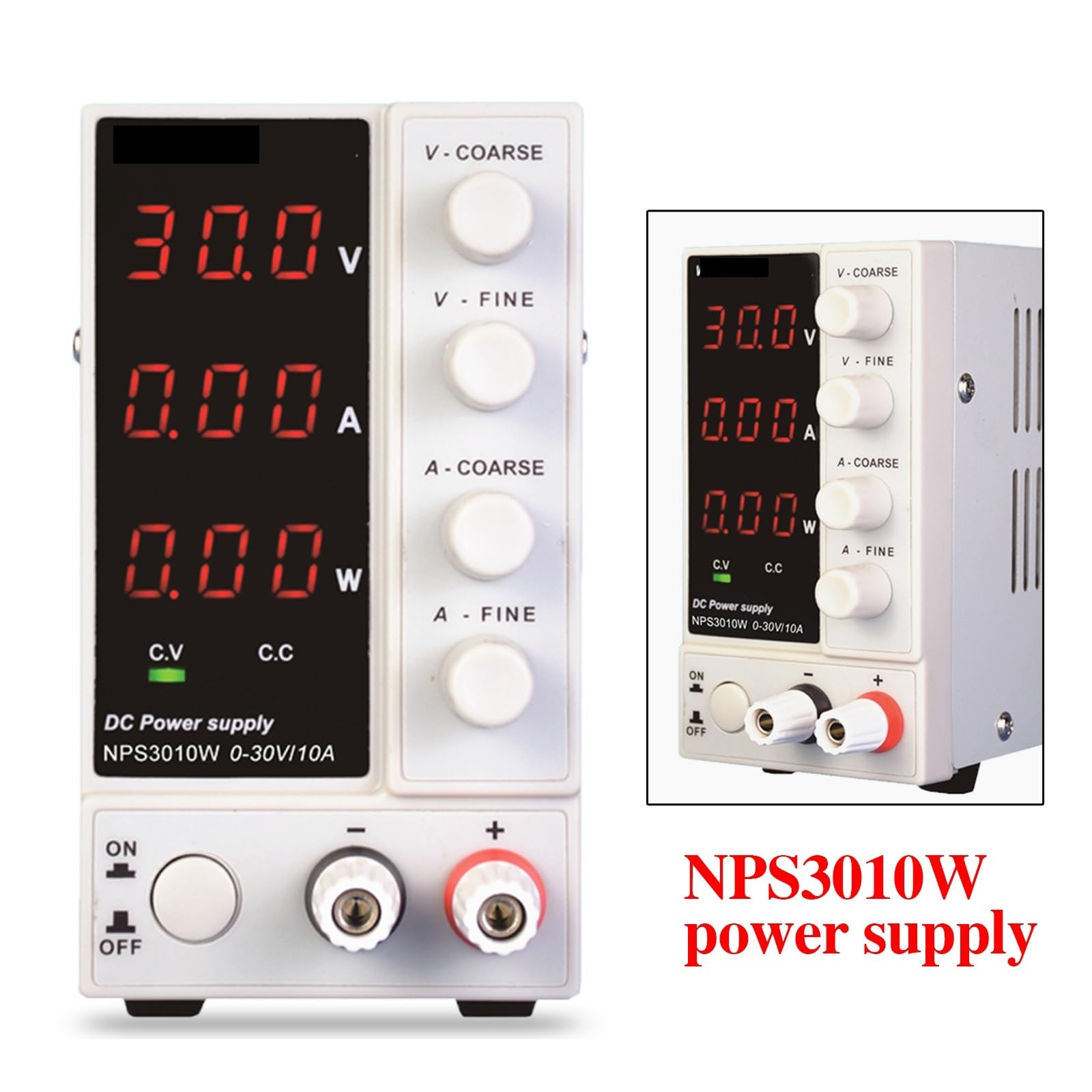Fuente de alimentación de CC, Fuente de alimentación CC ajustable, fuente laboratorio con 7 protecciones y voltaje dual(NPS605W)