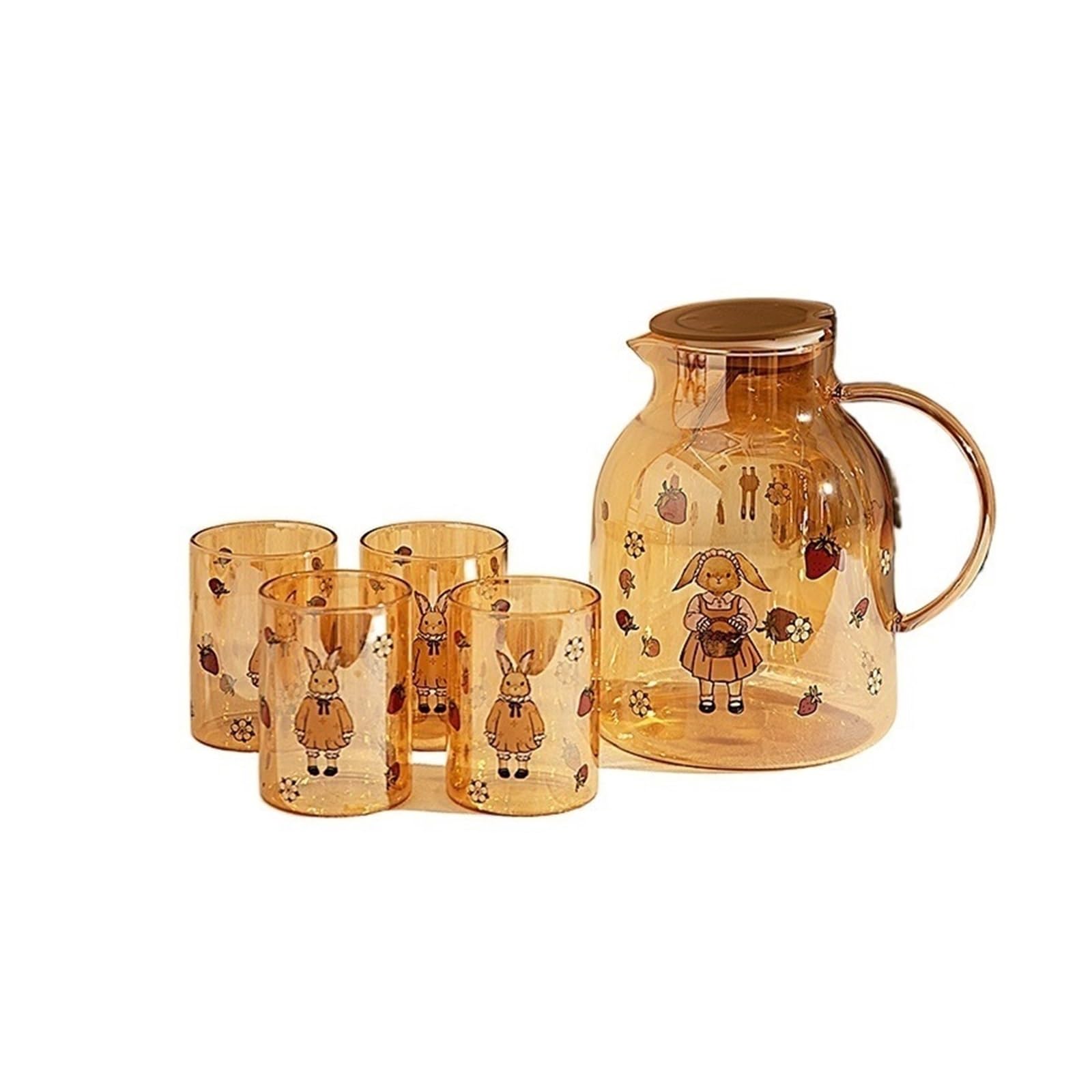 Jarra Juego de tazas agua frías vidrio for el hogar retro
