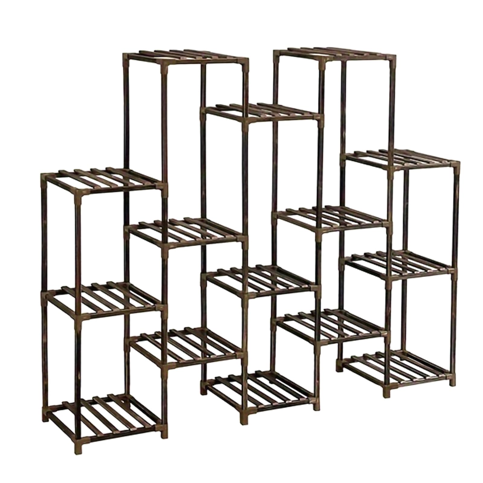 SANON 15-Tier Plant Stand, Large Wood Indoor Outdoor Hanging Plant Shelf Tall Flower Pot Display Rack Holder for Multiple Plants for Living Room PatioBalcony Garden Decor