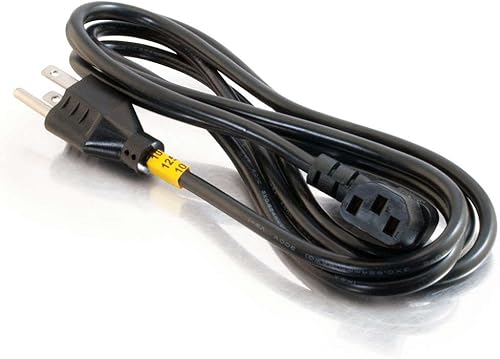 Miniatura 2 de C2G 03152 - Cable de alimentación universal de 90 grados de 18 AWG con conector de 3 pines, 6 pies (6.0ft), color negro