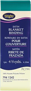 Wrights Single Fold Satin Blanket Binding 2" X4-3/4yd, Mediterranean