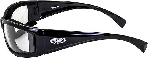 Miniatura 3 de Global Vision StrayCat - Gafas de sol para motocicleta antiniebla, paquete de 3 lentes amarillas transparentes ahumadas para día y noche, espuma