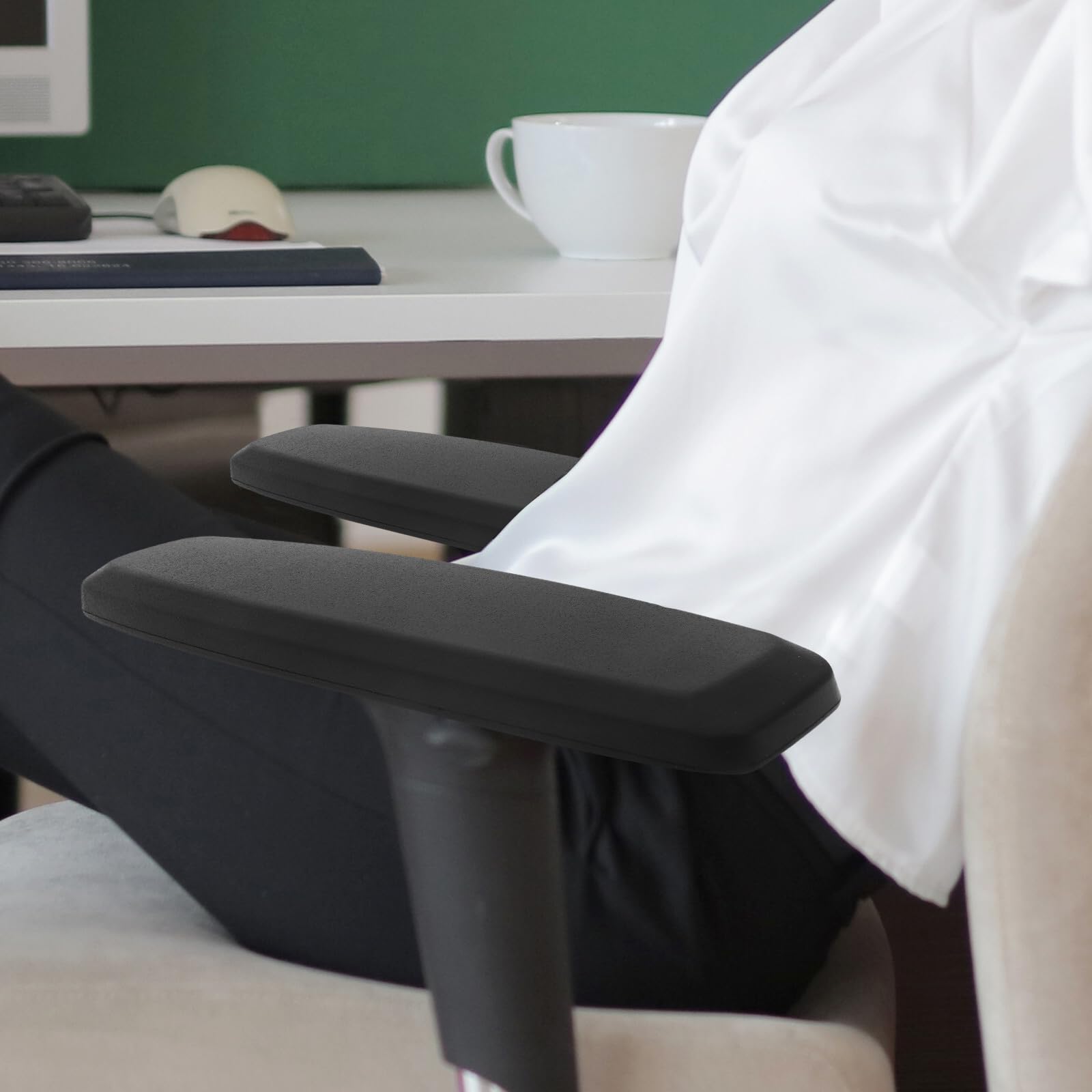 GALPADA 2 Piezas Repuesto Reposabrazos Silla Oficina Acolchados 270x80mm Almohadillas Ergonómicas Cojín para Brazo Sillas Gamer y Escritorio, Accesorio Confort Brazo para Uso Oficina