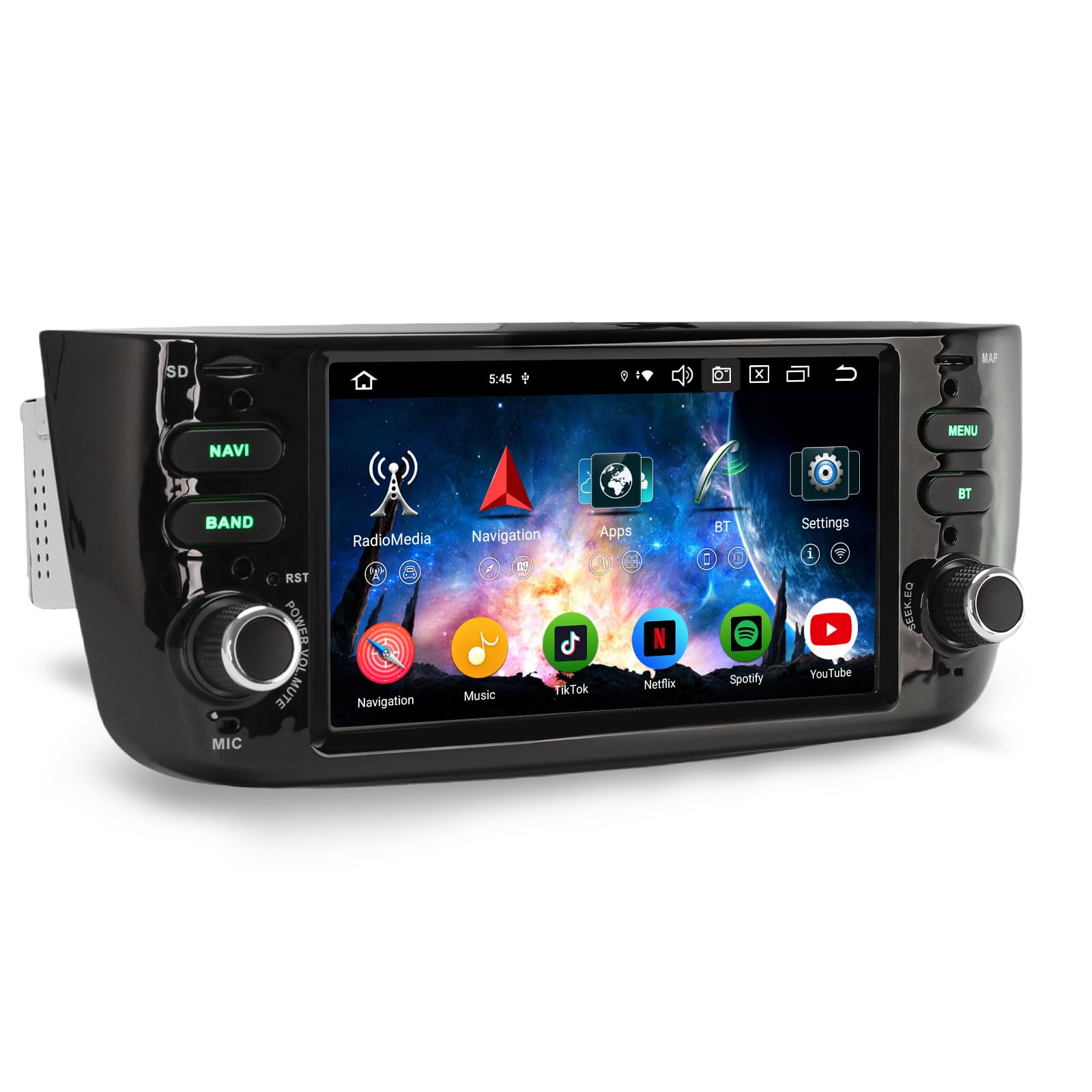 8-Core 4GB RAM+64GB ROM Android 14 Autoradio per Fiat Grande Punto Fiat Linea Supporto GPS Navigatore Bluletooth 5.0 CarPlay Android Auto WiFi 4G DSP DAB+ USB FM RDS OBD2 Canbus Controllo del volante