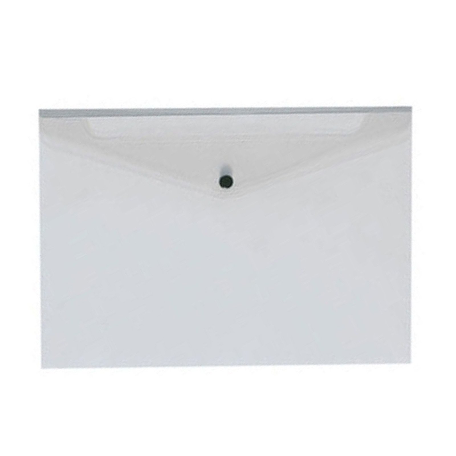 100 BUSTE PORTADOCUMENTI CARTELLINA IN PLASTICA CON CHIUSURA A BOTTONE TRASPARENTE POLIPROPILENE A4 33.3x23.5 cm