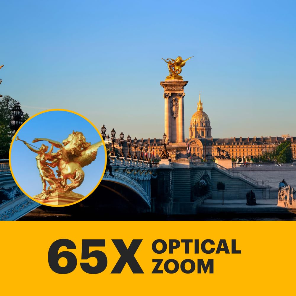 Kodak PIXPRO AZ653 - Appareil Photo Numérique Bridge 20MP, Zoom Optique 65X, Grand Angle 24mm, Vidéo Full HD 1080p, Viseur Électronique et Wi-FI - Noir