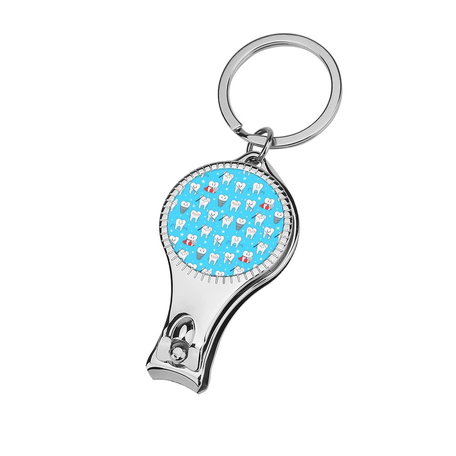 Funny Teeth Metal Nail Clipper Personalized Fingernail Cutter Ultra Sharp Sturdy Finger Nail Clip with Keychain