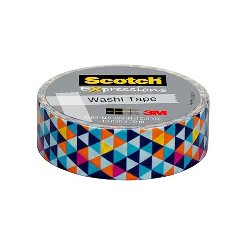 Scotch Expressions Washi - Cinta para manualidades, 0,59 x 393 pulgadas (patrón expresivo)