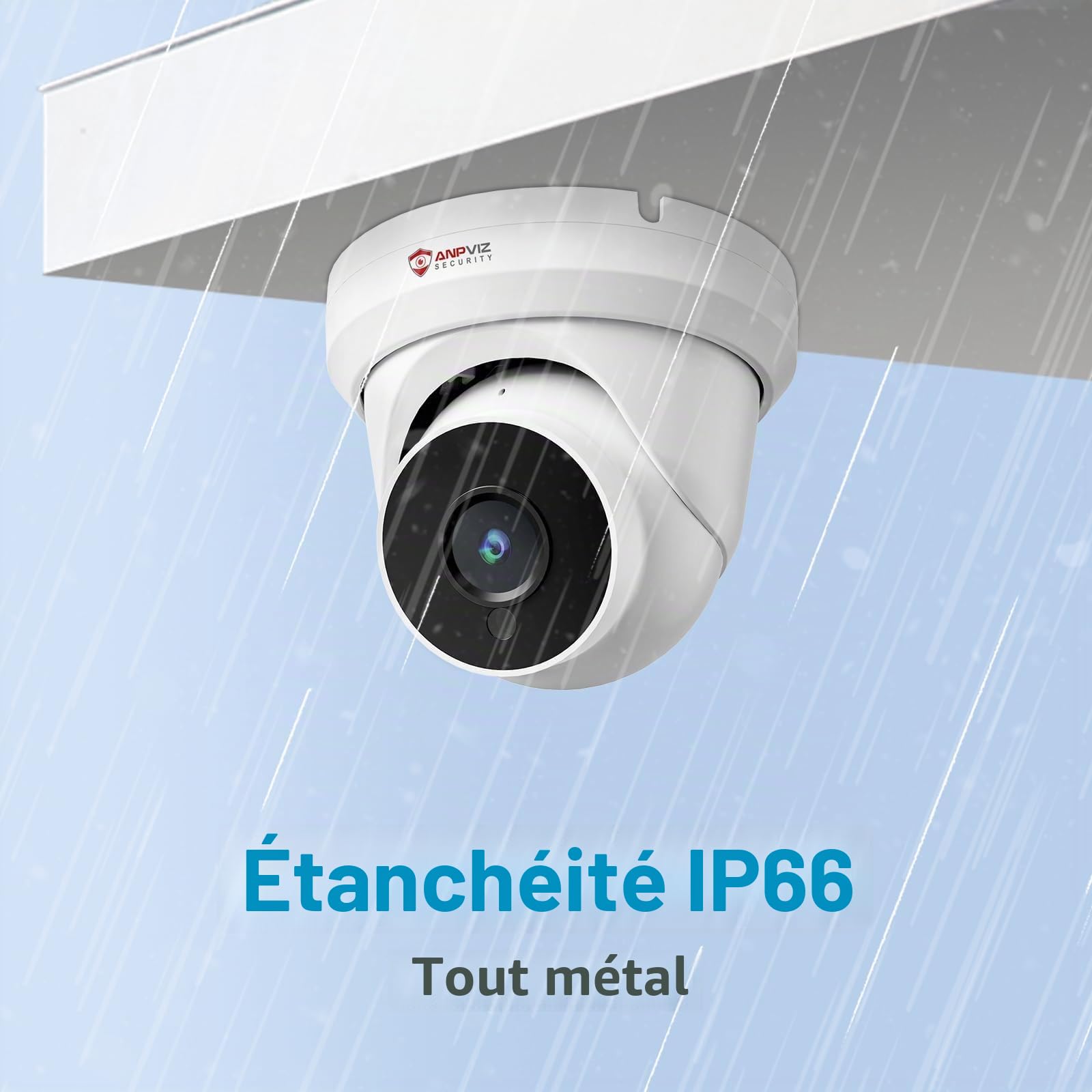 Anpviz 4MP Outdoor PoE IP Surveillance Camera, Détection de Mouvement