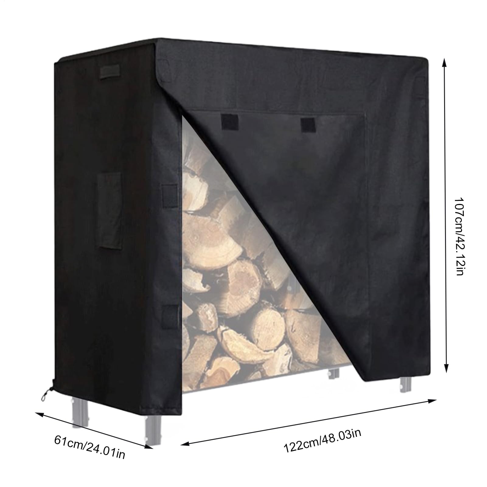 Support à bûches de bois de chauffage avec couvercle imperméable – Capacités imperméables, housse de support à bois de chauffage en tissu Oxford, couvertures robustes pour supports à bûches | Housses
