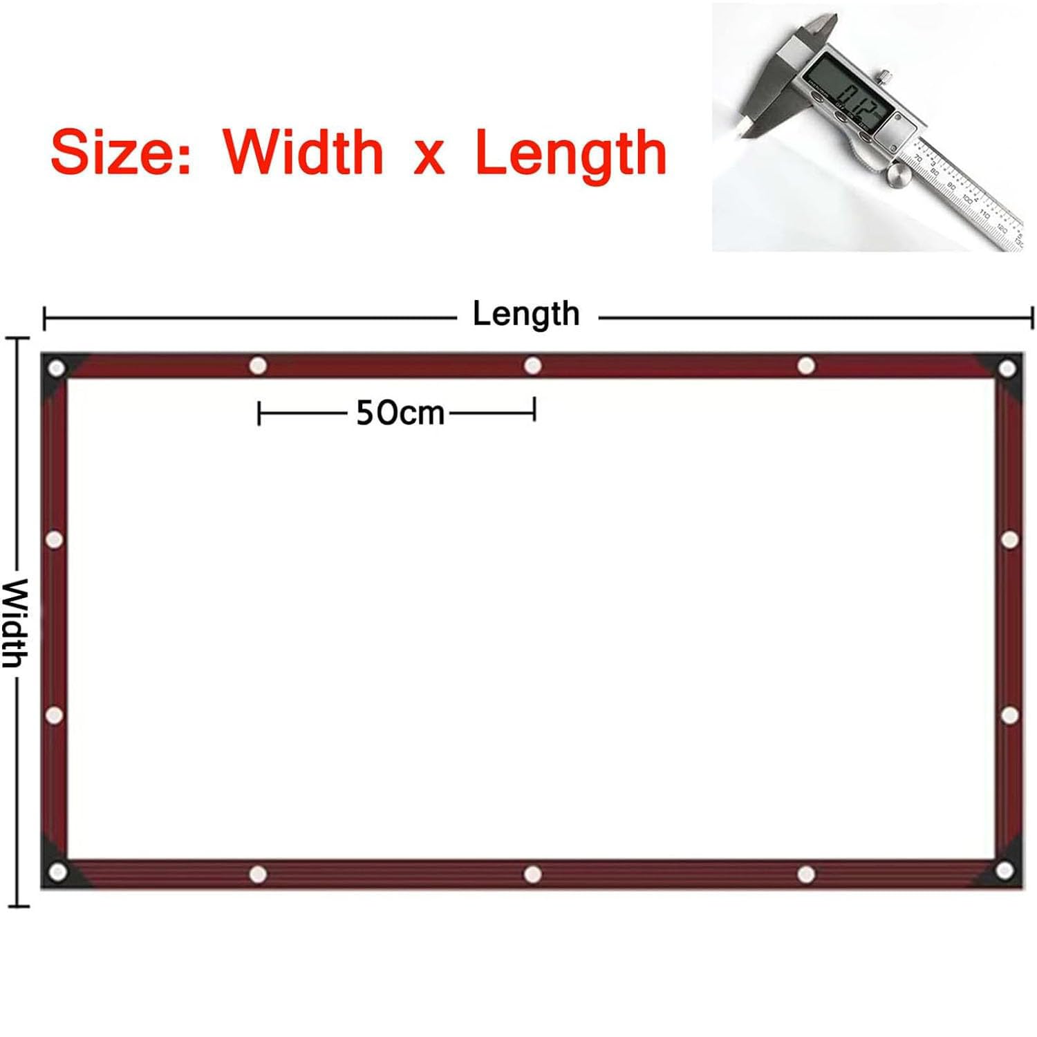 Wasserdichter PVC-Outdoor-Vorhang mit Ösen, anpassbar, 100 x 200 cm, für Veranda, Pavillon, Windschutz, klares Design für Wetterschutz und Outdoor-Dekoration