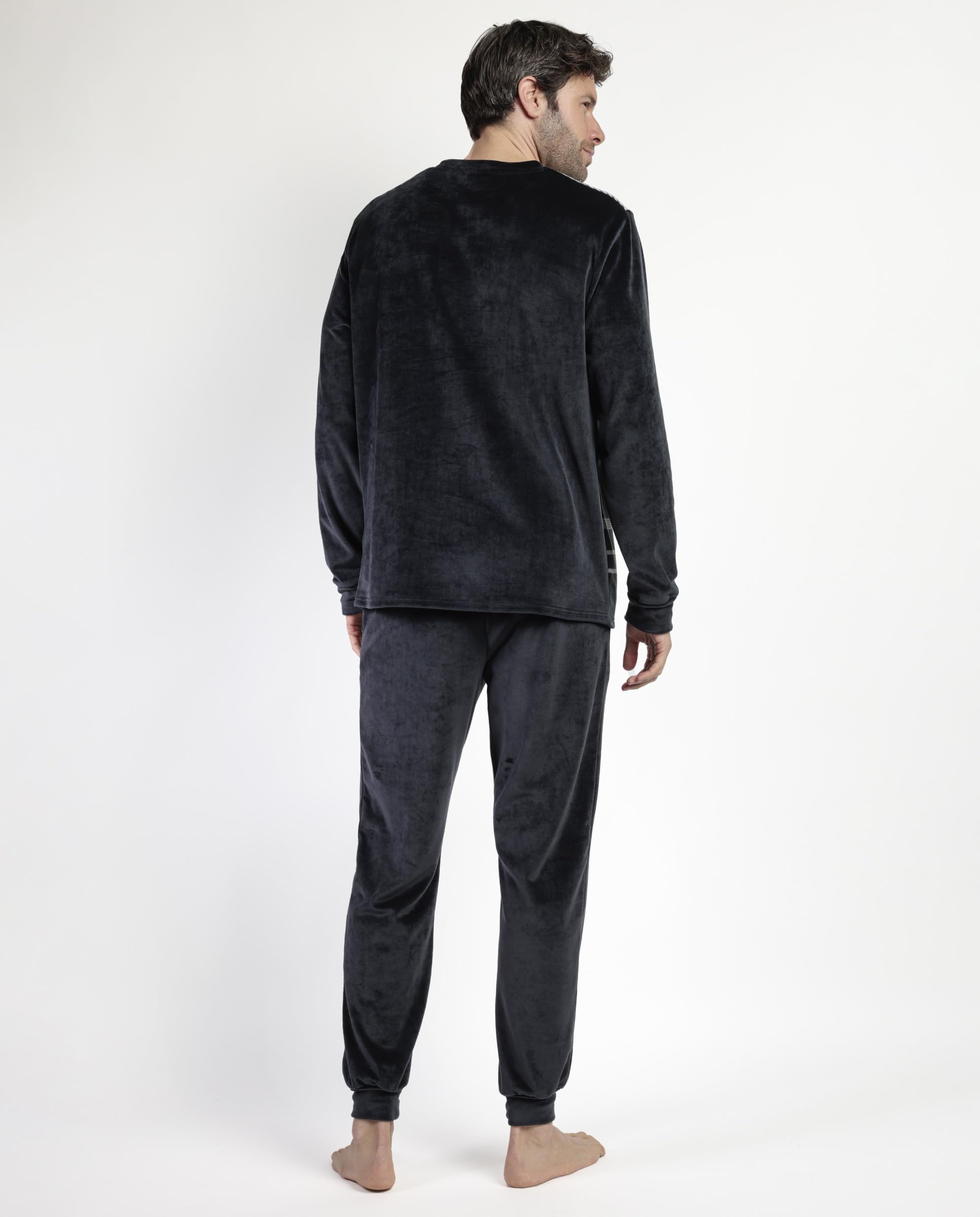 ADMAS Classic Pijama Manga Larga Terciopelo Velvet Stripe Hype para Hombre