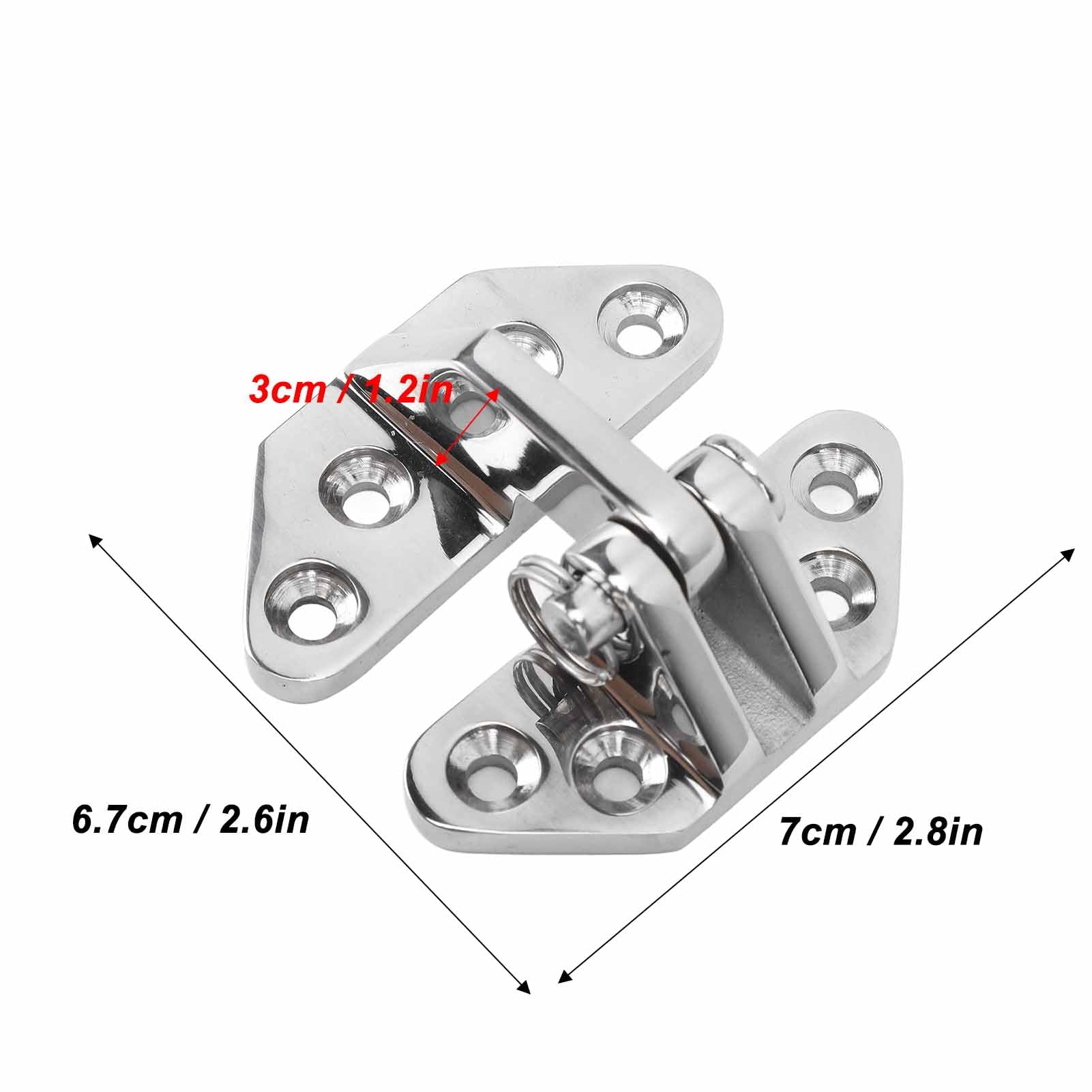 Bisagras para Escotilla de Barco, 4 Piezas Bisagras para Puerta de Barco Reemplazo de Bisagra de Escotilla de Acero Inoxidable para Yate Inflable de Barco Marino, 2.8 X 2.6