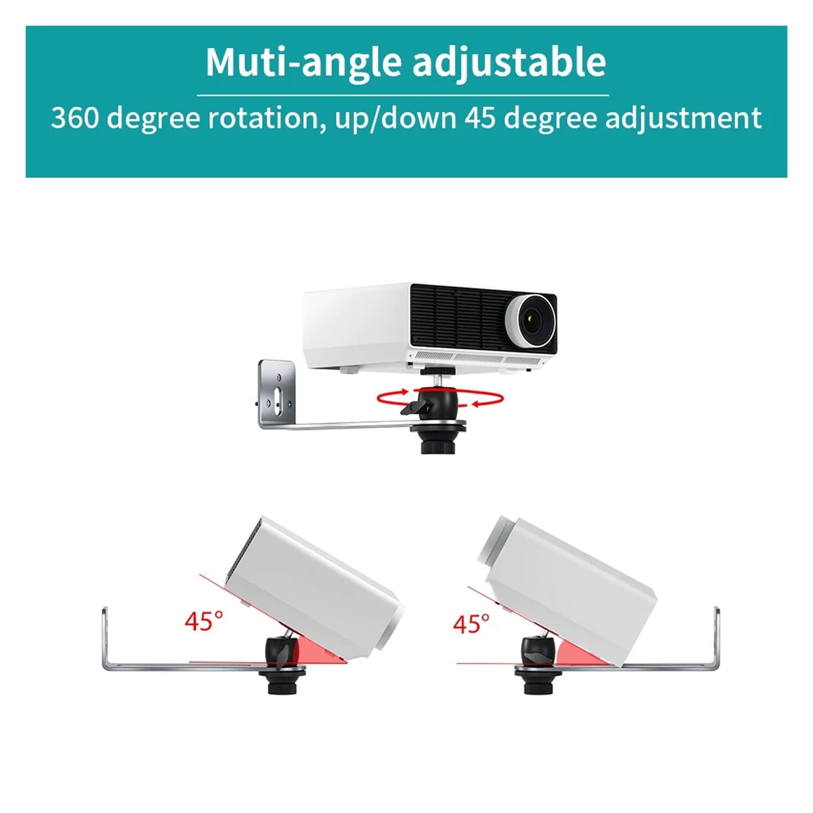Soporte de Pared for proyector, Soporte Ajustable multiángulo