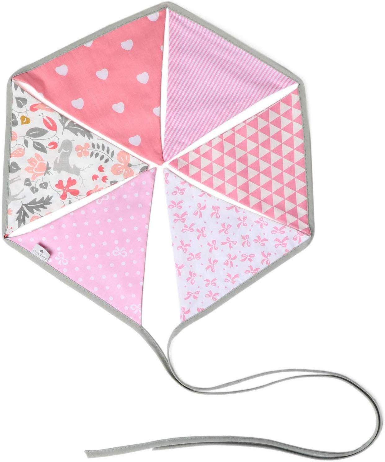 Bandierine per Cameretta dei Bambini, in tessuto di mussola di Cotone, Ghirlanda per la Cameretta dei Bambini, Decorazione da parete, Decorazione per la Cameretta dei Bambini Bandierine