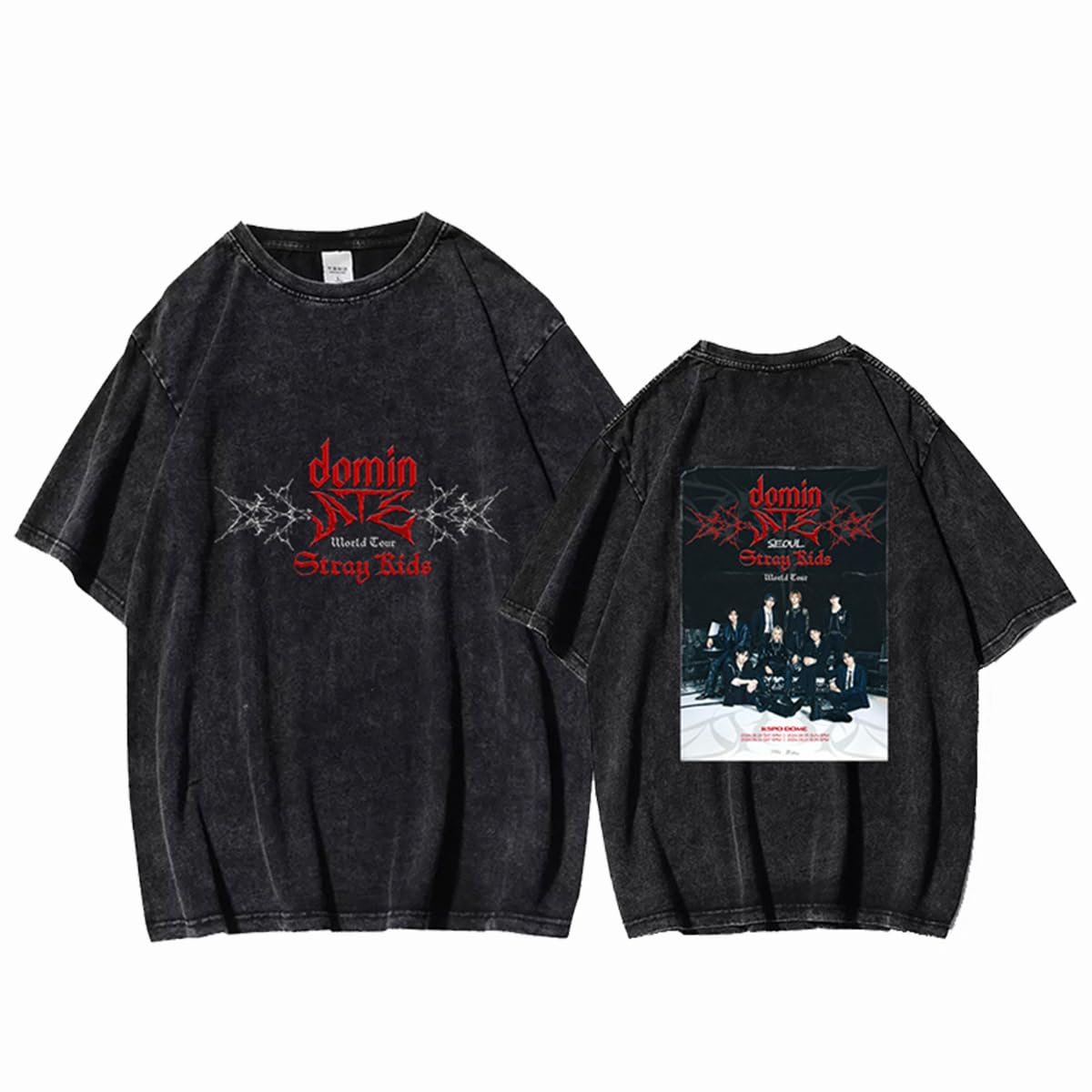 SKZ Domin ATE World Tour Shirt Bangchan LeeKnow Hyunjin Felix Concerts T-Shirt Unisex Vintage Tee Shirts