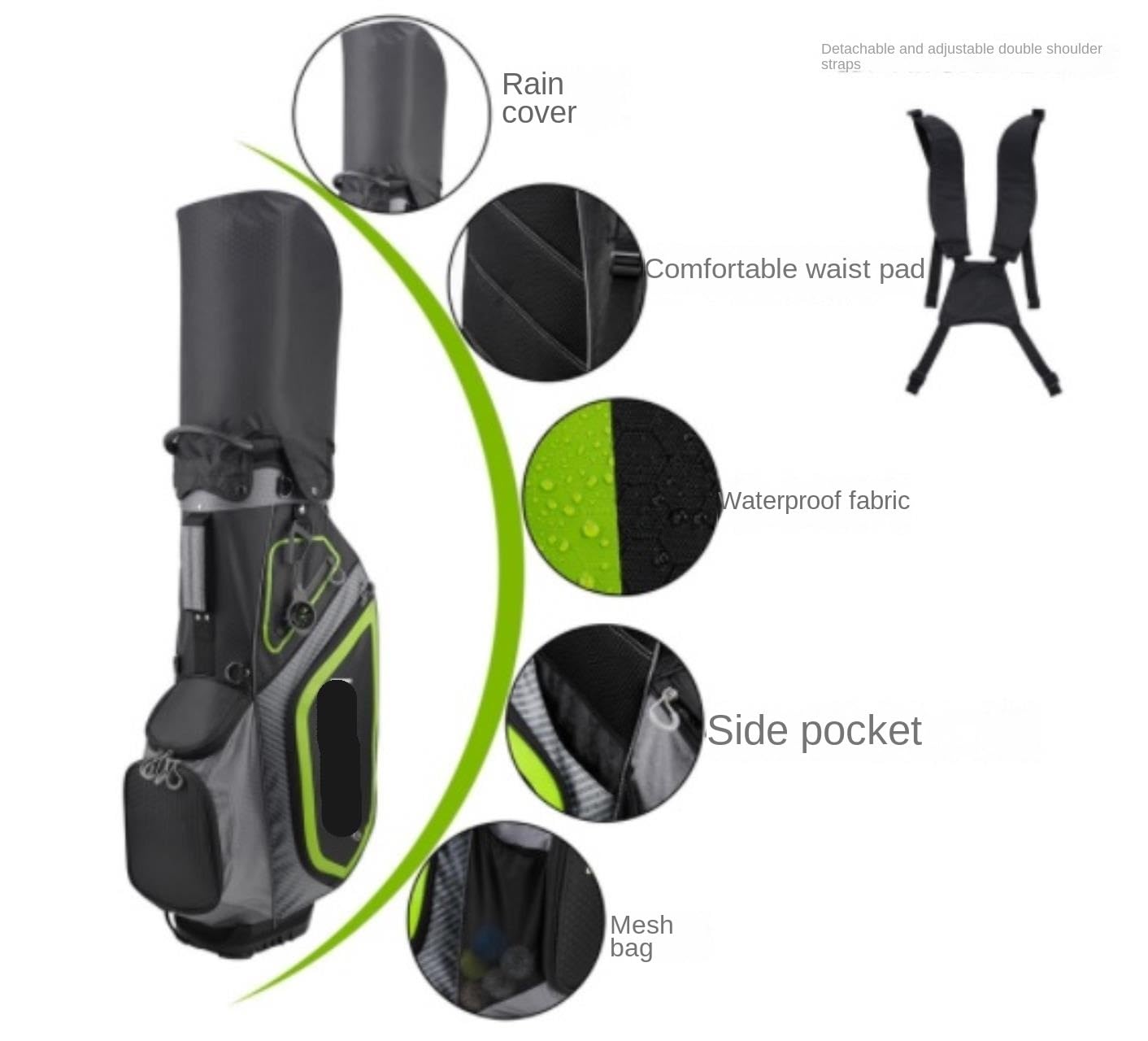 Supporto per Mazze da Golf per Garage Sacca da Golf con Divisori Superiori A 14 Vie, Ergonomica, Leggera, con Tracolla Organizer per Mazza da Golf