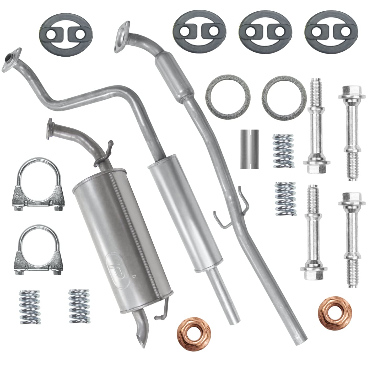 POLMOstrow Auspuff für Toyota Yaris 1 I P1 2002-2005 | Mitteltopf und Endtopf, Motoren: 1.3, Fließheck