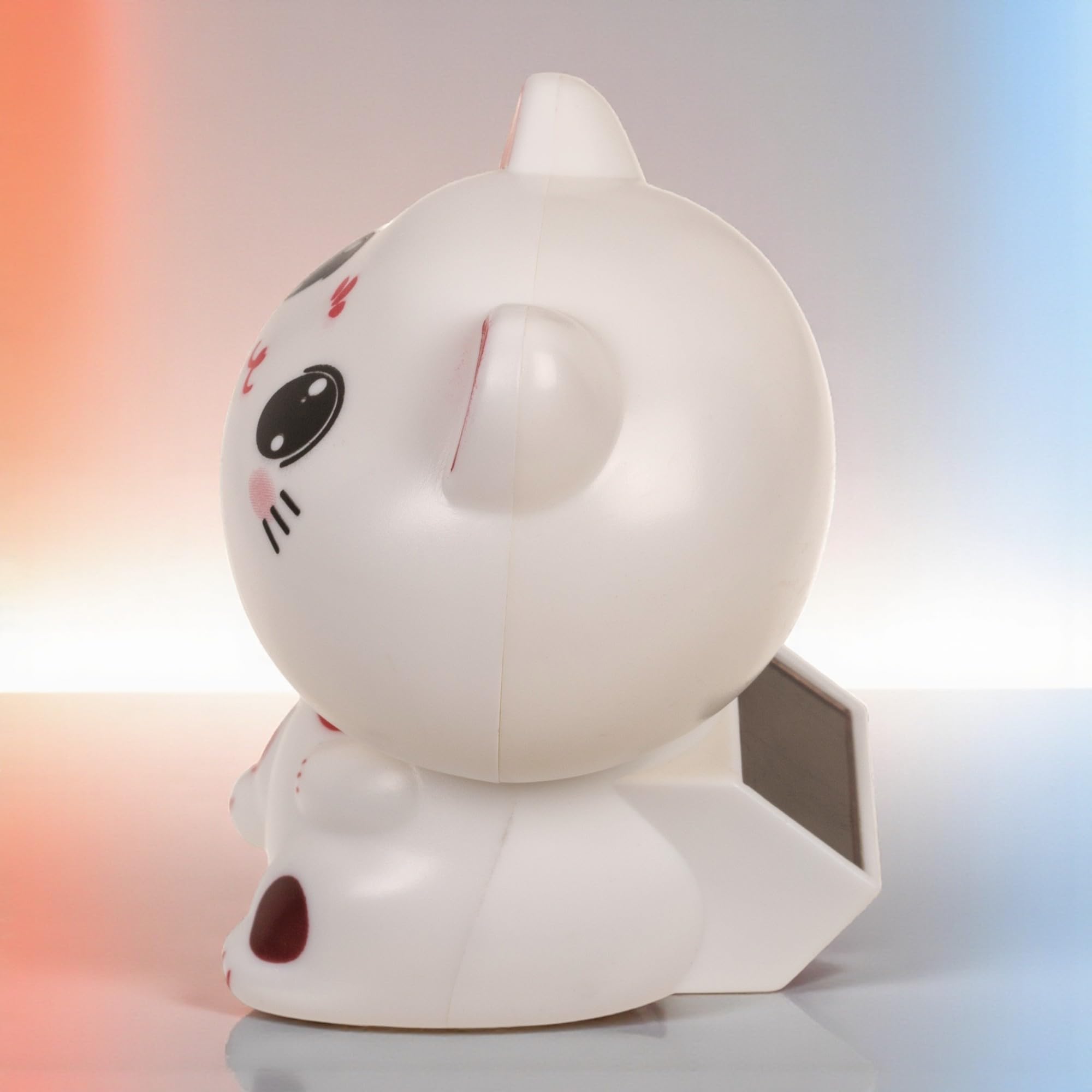 MIJOMA Figura oscillante a energia solare - Figura snodabile con cella solare, in plastica, 10 cm di altezza, nessuna batteria necessaria, per davanzali, auto e luoghi soleggiati (gatto Kawaii)