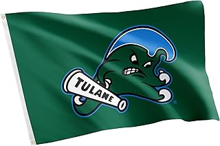Desert Cactus Tulane University TU Flag - 3 x 5 Feet Wave Banner, Indoor/Outdoor Durable Fabric, 100% Polyester Design (Style Z)