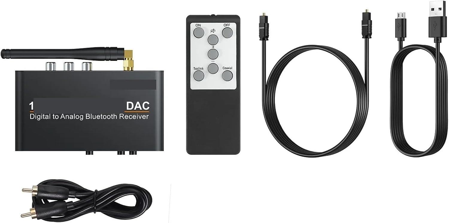 DAC Converter Built-in Receiver Digital Coaxial Toslink to Analog Stereo RCA 3.5mm Audio Support AptX
