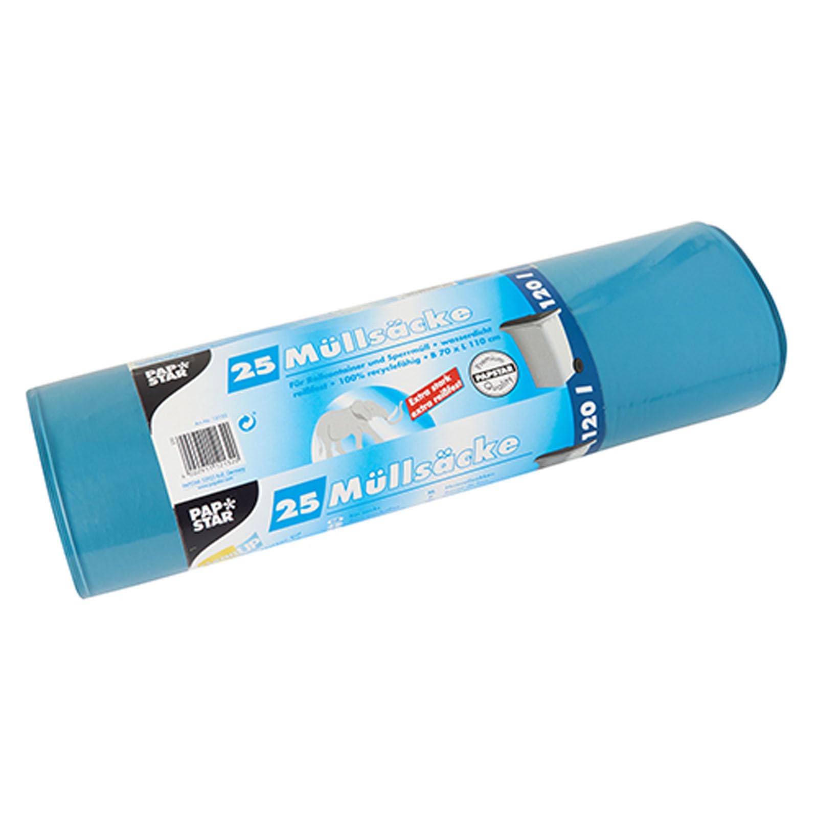 Papstar 1 cartone=4 x 25 sacchi, LDPE 120 l 110 cm x 70 cm blu 12132