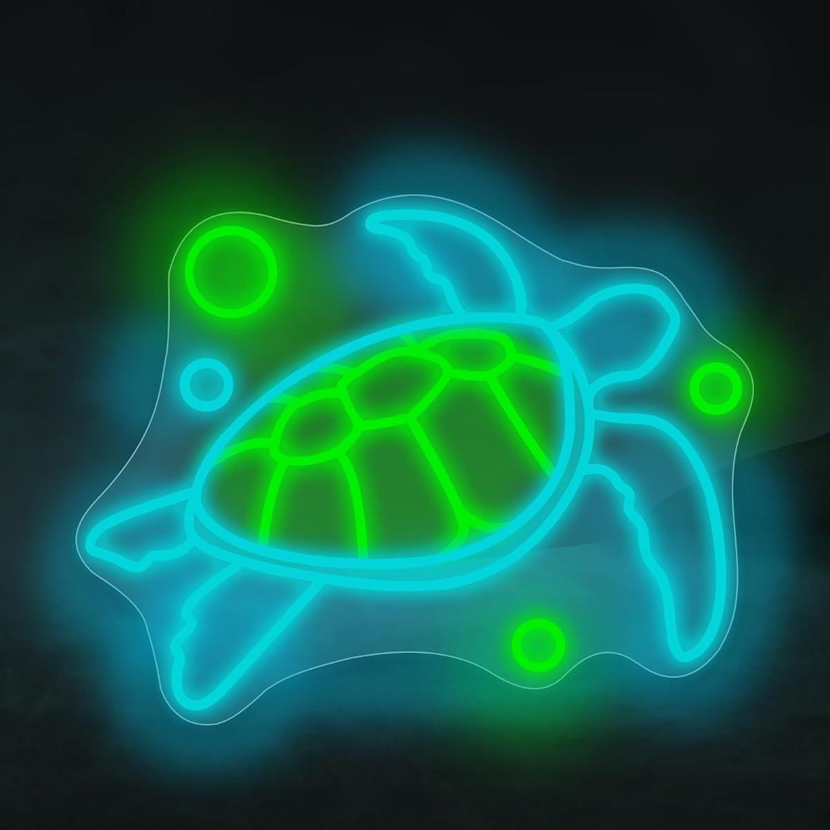 Letrero de neón de tortuga oceánica, linda luz LED de tortuga, decoración de la habitación de los niños | Señal LED de tortuga regulable alimentada por USB, regalo para amantes de las tortugas, decoración de la pared del hogar, decoración de la habitación, 16,5 "x 13"