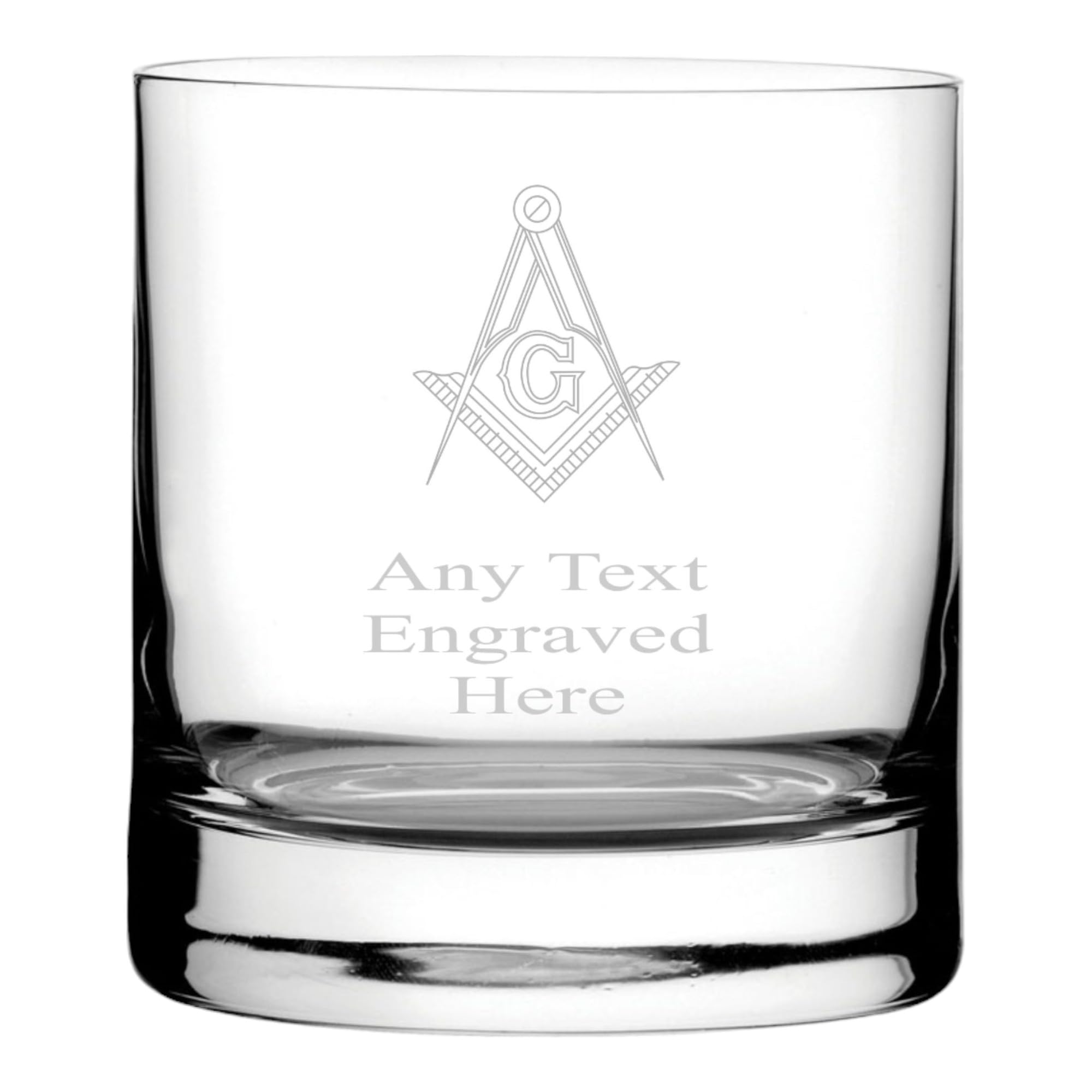 Whisky Mixer Glass Glass Engraved Masonic Whisky/Whiskey Mixer Wg7 In Silk Lined Gift Box [Custom]