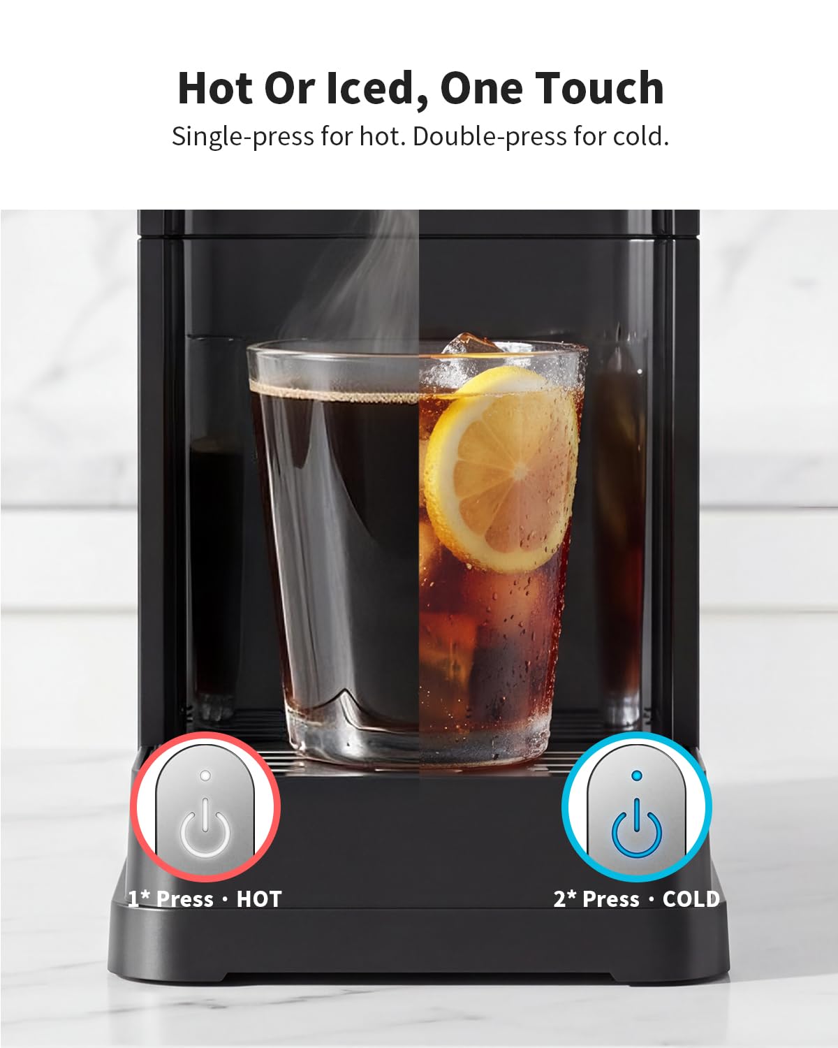 Cafetera de una sola porción, caliente y helada para cápsulas K-cup