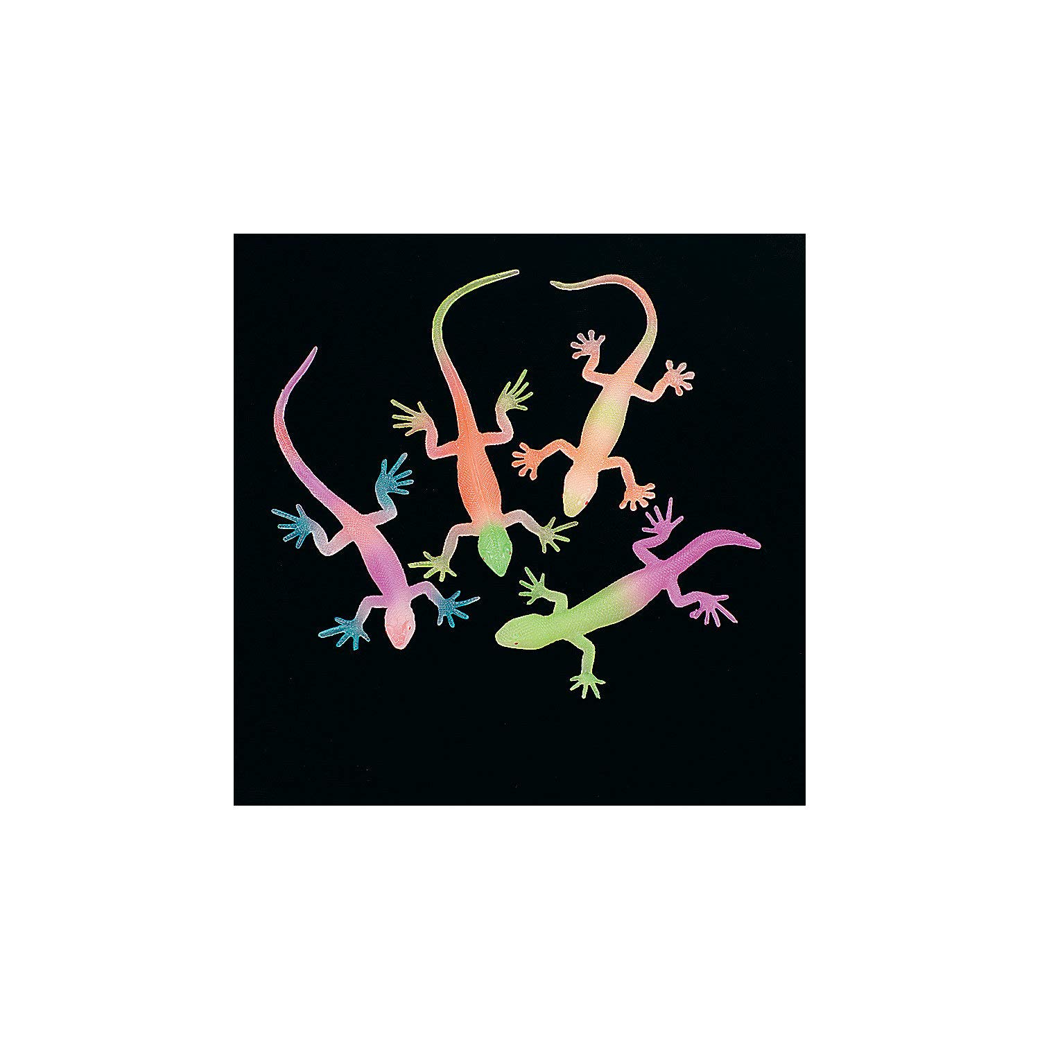 Fun Express Glow in The Dark Neon Painted Lizards - Toys - 12 Pieces