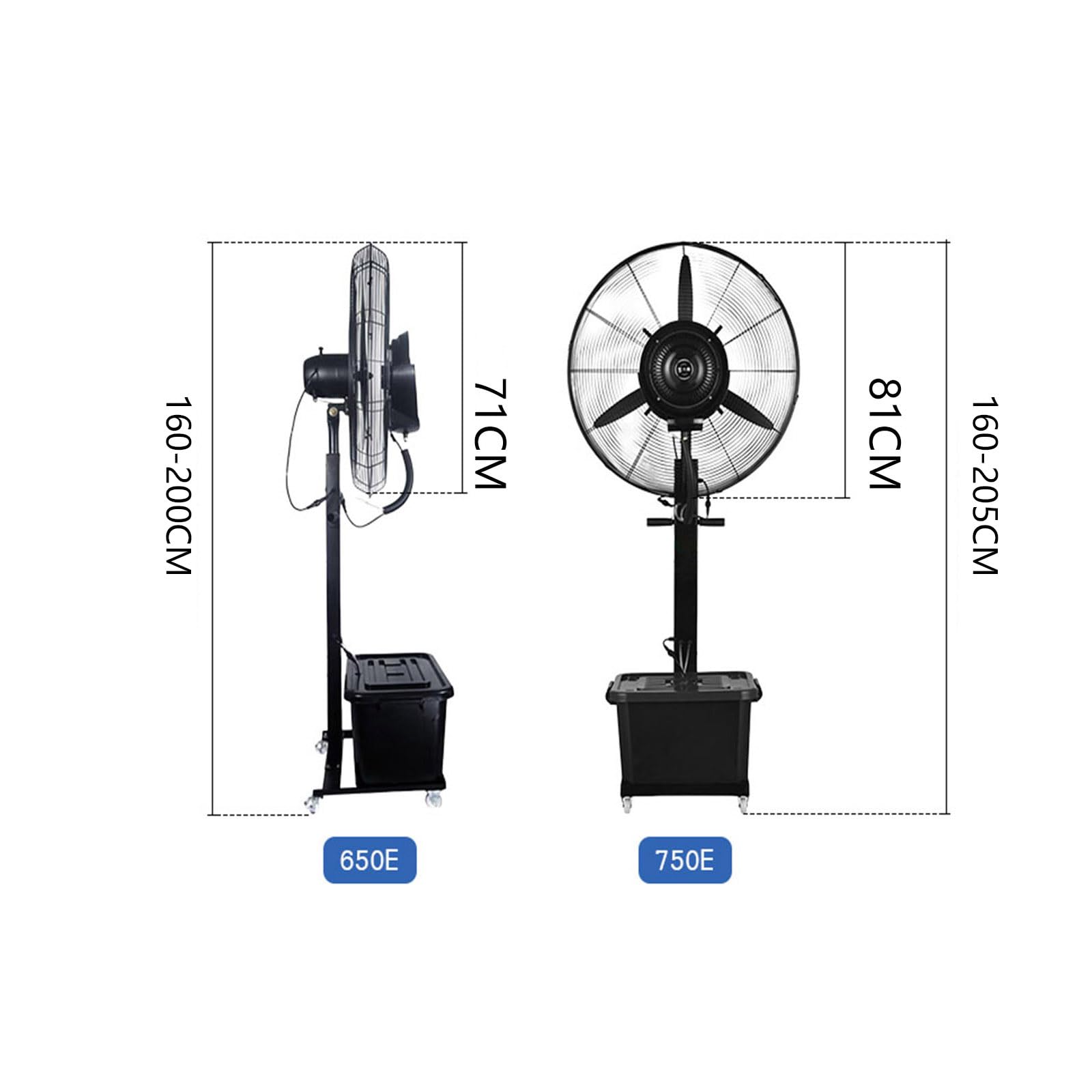 Ventilador de Pie para Exteriores, Ventilador Industrial Potente | Resistente al Polvo y Agua, Ventilador de Alta Velocidad para Garaje, Gimnasio, Taller, Terraza y Grandes Naves Industriales
