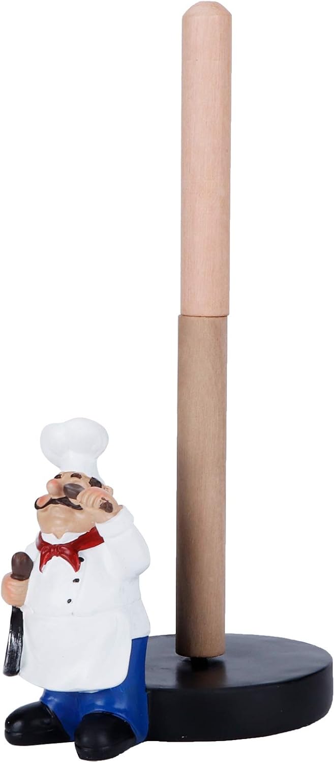 Paper Towel Holder Stand, Fat Chef Paper Towel Dispenser for Home Kitchen Countertop Decoration, 30.5cm
