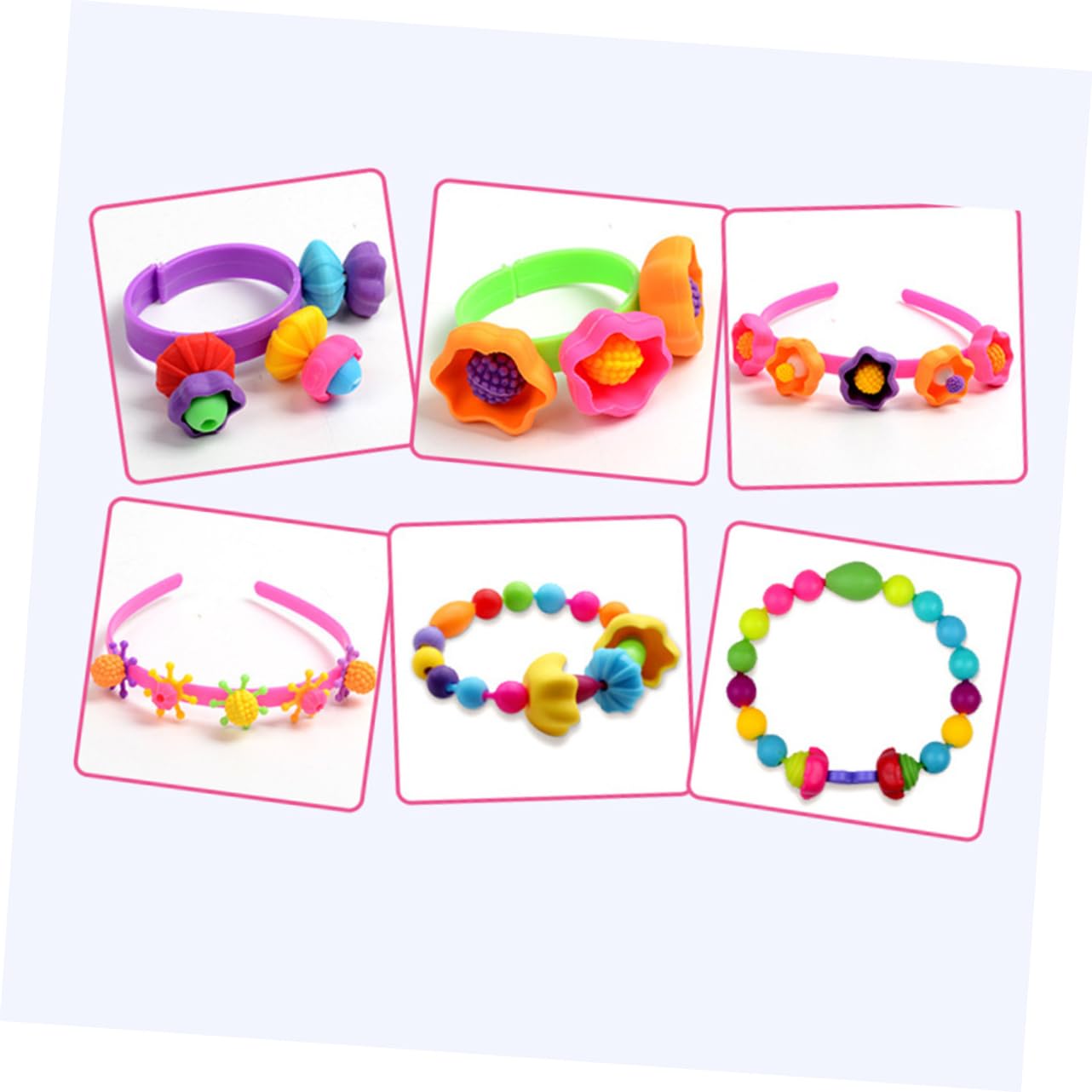 Hohopeti Juego de Cuentas de Plástico DIY para Niñas, 1 Caja