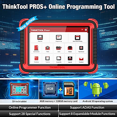 Thinkcar THINKTOOL Pros+ Full System Bi-Directional Diagnostic Scanner, Online Programming, ADAS Calibration,ECU Coding,34+ Reset Car Code Reader, Automatic Professional Scan Tool 2 Year F-Ree Update
