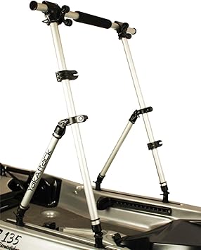 YakAttack CommandStand Universal Kayak Stand Assist Bar | Adjustable Width | Includes Paddle Holders & Accessory Mounts | Track or Flat Mount | Folding Frame | Made in USA