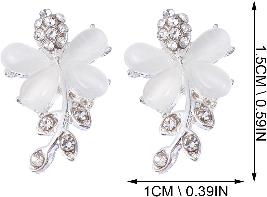 10pcs DIY Nail Art Decorations Nail Studs Alloy Crystal Silver