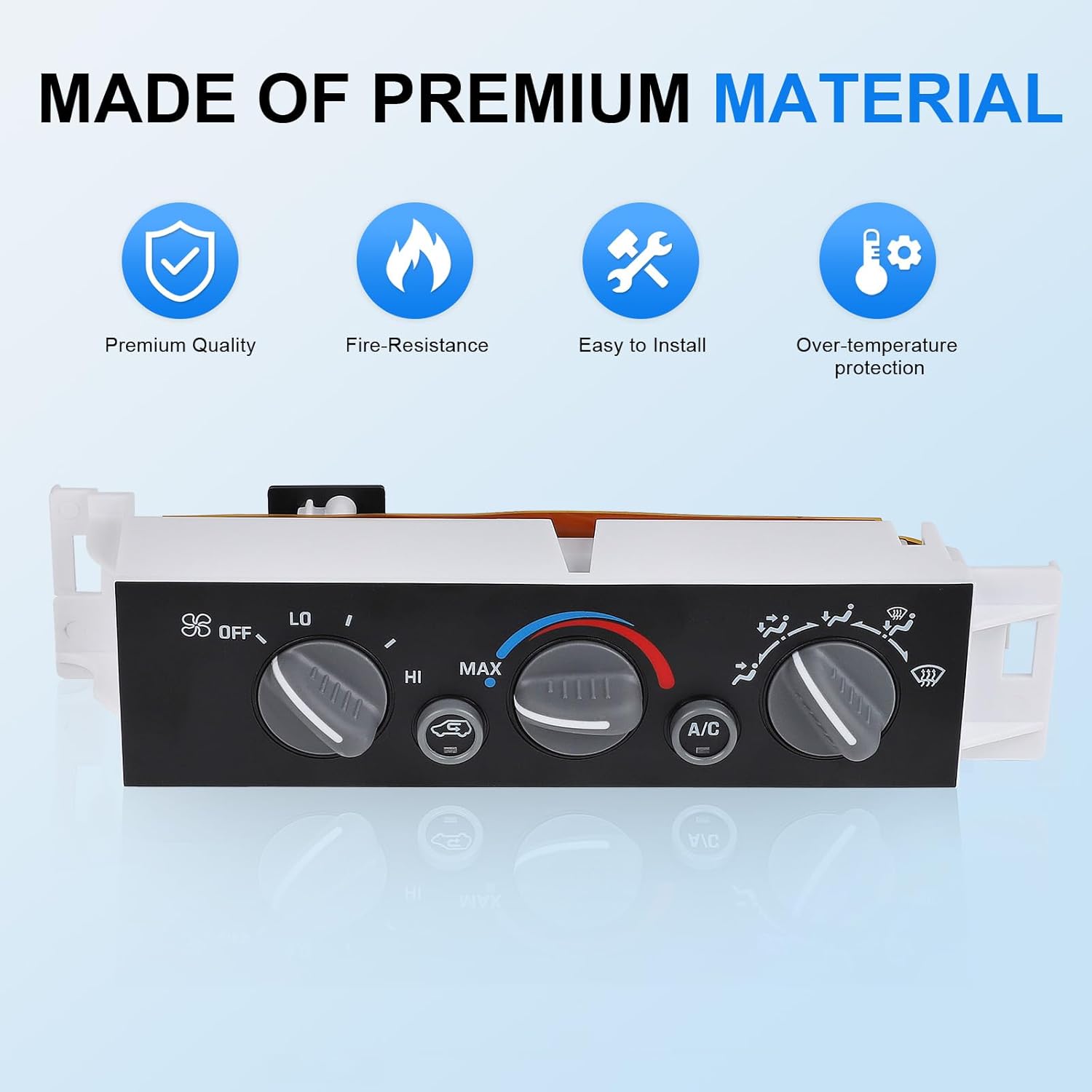 9378815 A/C Heater Control Panel Climate Control Module Switch Without Rear Window Defogger Compatible with 1996-1999 Chevy GMC C1500 C2500 Part Numbers 15-72548 599-007 16231175