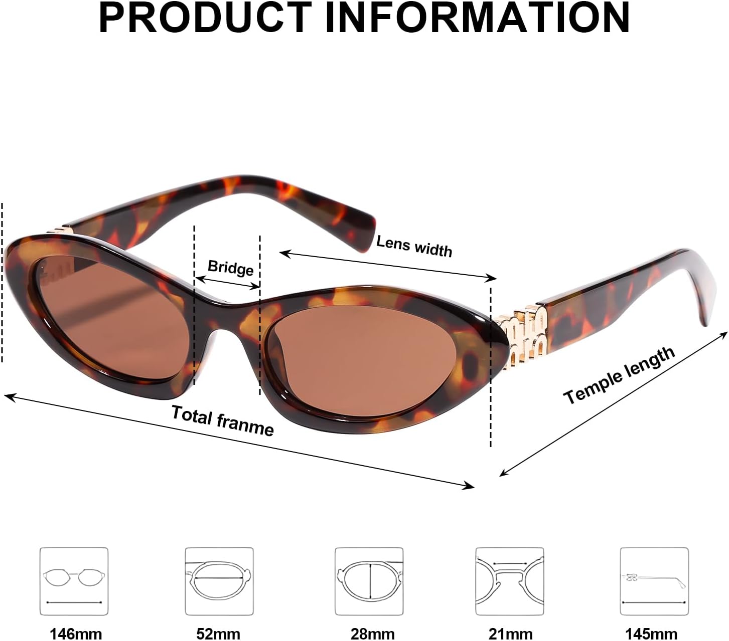 AICase Bruno Merch Mars Peso Gifts Pluma Retro Oval Sunglasses for Women Men Small 90s Sun Glasses Trendy Round Shades Cute Miu Designer Sunnies UV400 Protection - Image 3