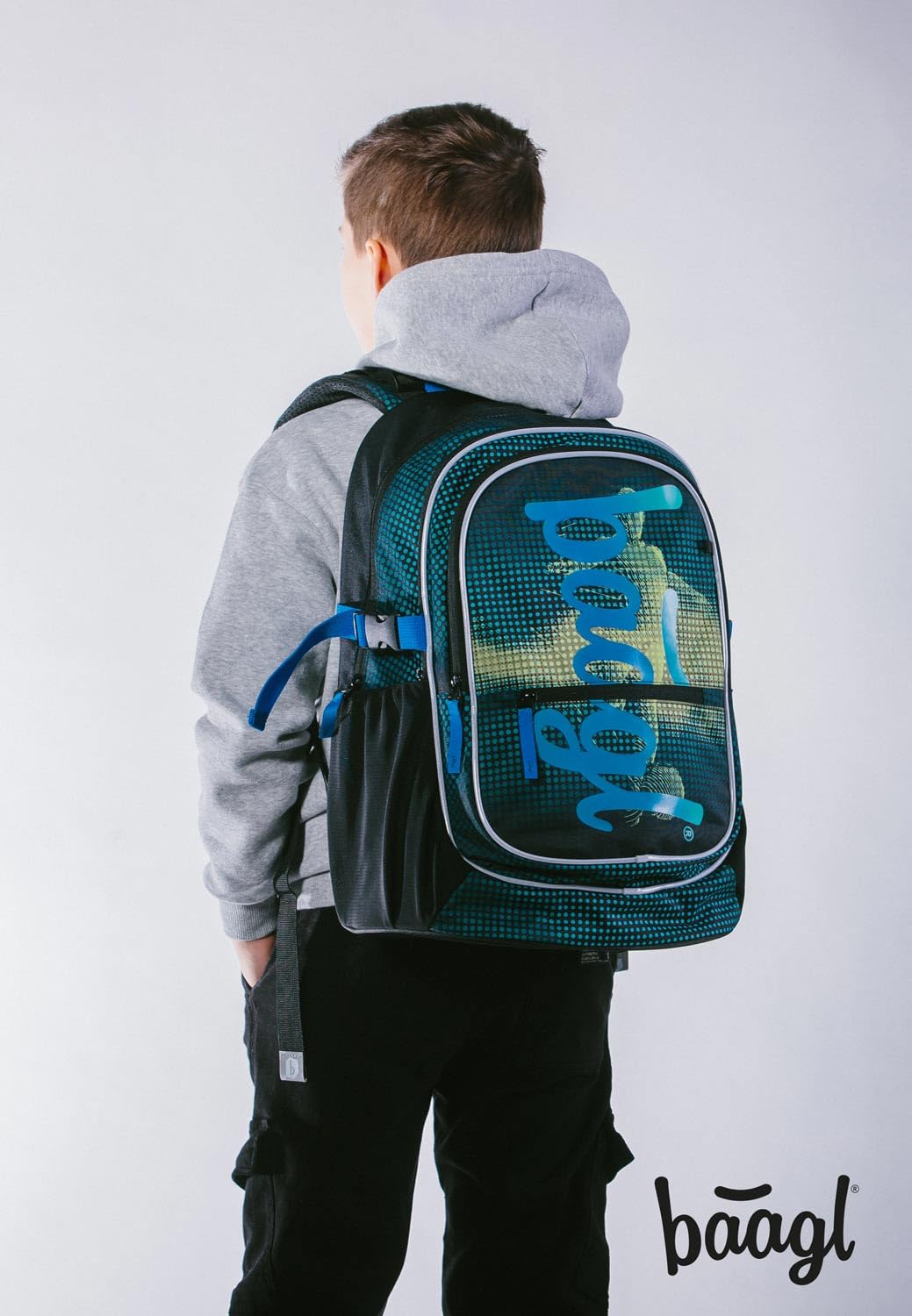 Baagl Juego de Mochilas Escolares de 3 Piezas, Mochila Escolar a partir de 3ª Clase con Correa para el Pecho, Mochila Ergonómica, Fútbol