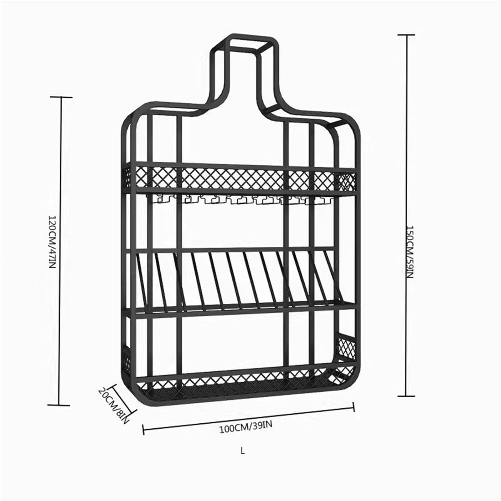 Botelleros Original Bar Enfriador de Vino Colgante de Pared Creativo café Estante de Pared estantes de Vino de Estilo Industrial Botellero de Vino Mesa(Pequeño)