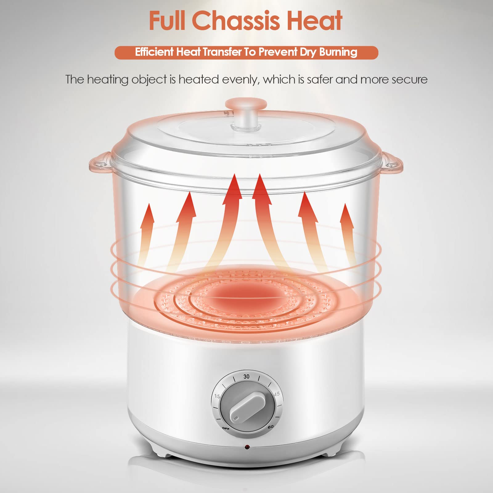 Défroisseur vapeur 60 minutes, minuterie, chauffage vapeur en acier inoxydable 304, chauffe-serviettes multifonction pour salon de beauté, spa, maison, chauffage des pierres de massage et sac