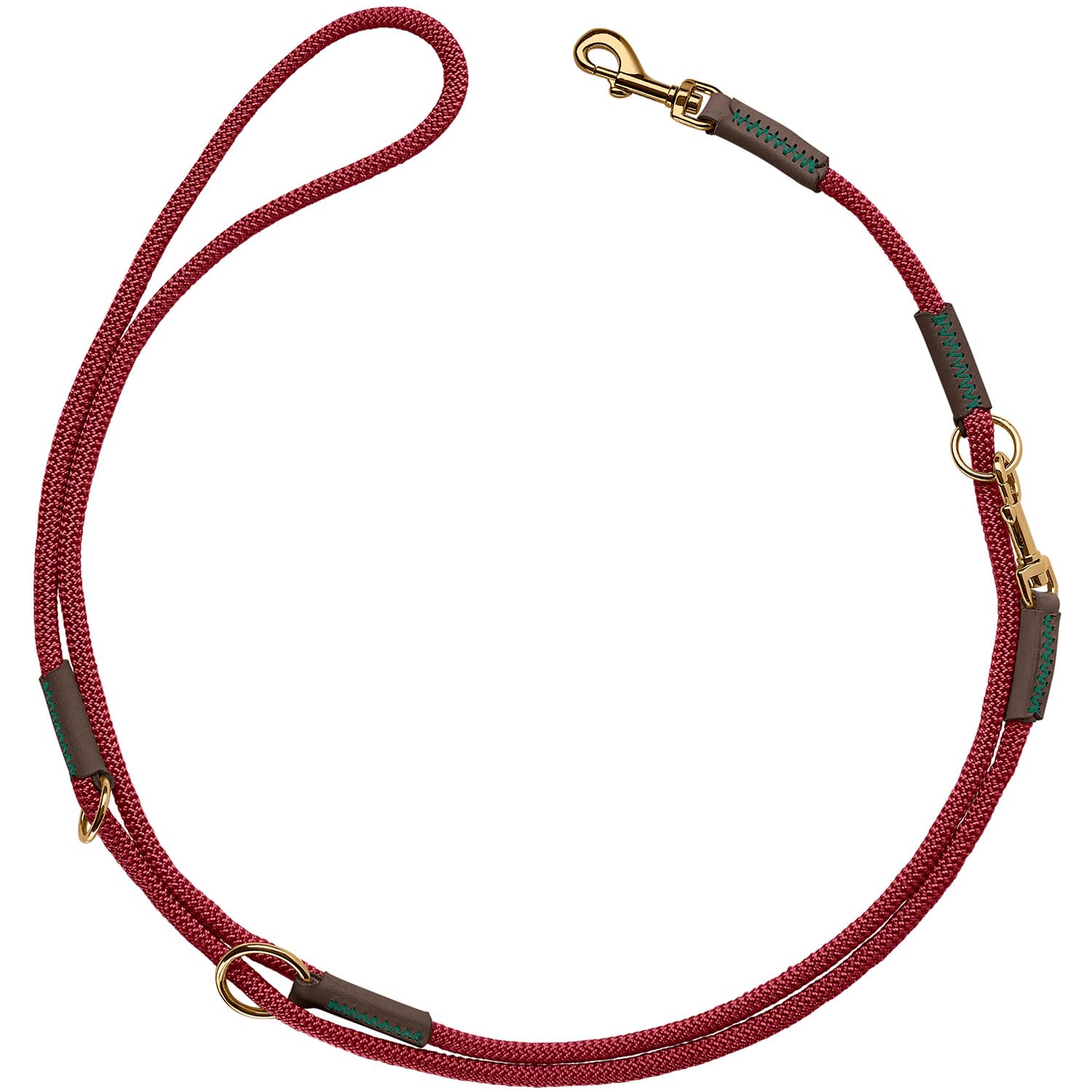 HUNTER Correa Ajustable para Perros Malia, Color: Rojo Vino y marrón Oscuro, Cuerda Flexible y Piel Resistente, Ajustable en 3 Posiciones, Ligera, Resistente, Aspecto Moderno, Fabricado en Alemania